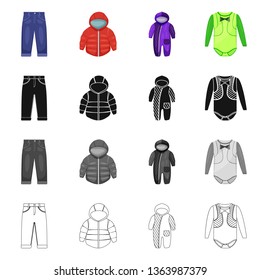 Vector design of fashion and garment logo. Set of fashion and cotton stock symbol for web.