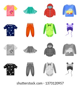 Vector design of fashion and garment logo. Set of fashion and cotton stock symbol for web.