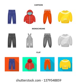Vector design of fashion and garment logo. Collection of fashion and cotton stock symbol for web.
