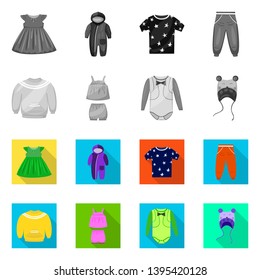 Vector design of fashion and garment logo. Collection of fashion and cotton stock symbol for web.