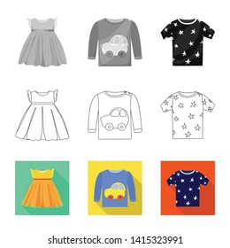 Vector design of fashion and garment logo. Collection of fashion and cotton vector icon for stock.