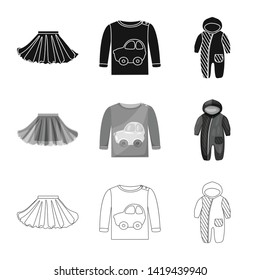 Vector design of fashion and garment logo. Set of fashion and cotton vector icon for stock.