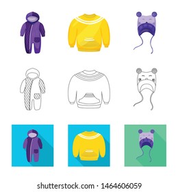 Vector design of fashion and garment logo. Collection of fashion and cotton stock vector illustration.