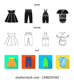 Vector design of fashion and garment sign. Set of fashion and cotton vector icon for stock.