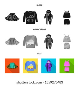 Vector design of fashion and garment sign. Collection of fashion and cotton stock vector illustration.