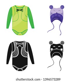 Vector design  fashion and garment sign. Set  fashion and cotton stock symbol  web.