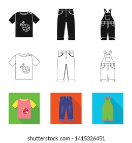 Vector design of fashion and garment sign. Collection of fashion and cotton stock symbol for web.