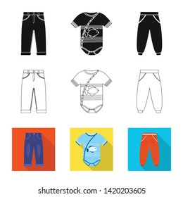 Vector design of fashion and garment sign. Collection of fashion and cotton vector icon for stock.