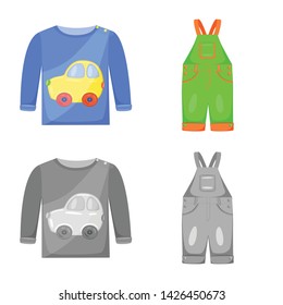 Vector design of fashion and garment sign. Collection of fashion and cotton vector icon for stock.
