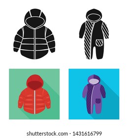 Vector design of fashion and garment sign. Set of fashion and cotton vector icon for stock.