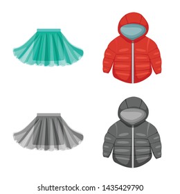 Vector design of fashion and garment sign. Set of fashion and cotton stock symbol for web.