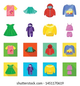 Vector design of fashion and garment sign. Set of fashion and cotton vector icon for stock.
