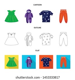 Vector design of fashion and garment sign. Collection of fashion and cotton vector icon for stock.