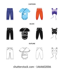 Vector design of fashion and garment sign. Set of fashion and cotton stock symbol for web.