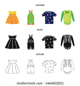 Vector design of fashion and garment sign. Set of fashion and cotton stock vector illustration.