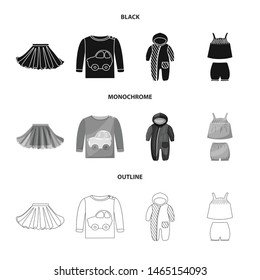 Vector design of fashion and garment sign. Collection of fashion and cotton stock symbol for web.