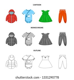 Vector design of fashion and garment symbol. Collection of fashion and cotton stock vector illustration.