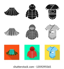 Vector design of fashion and garment symbol. Collection of fashion and cotton vector icon for stock.