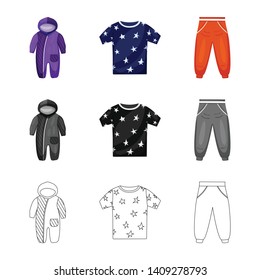 Vector design of fashion and garment symbol. Collection of fashion and cotton stock symbol for web.