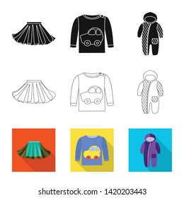 Vector design of fashion and garment symbol. Collection of fashion and cotton stock symbol for web.