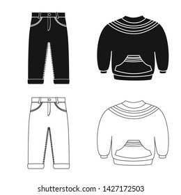 Vector design of fashion and garment symbol. Collection of fashion and cotton stock vector illustration.