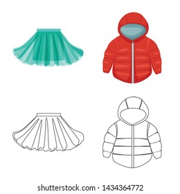 Vector design of fashion and garment symbol. Collection of fashion and cotton stock vector illustration.