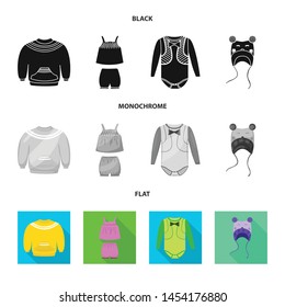 Vector design of fashion and garment symbol. Collection of fashion and cotton vector icon for stock.