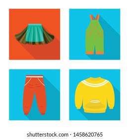 Vector design of fashion and garment symbol. Set of fashion and cotton vector icon for stock.