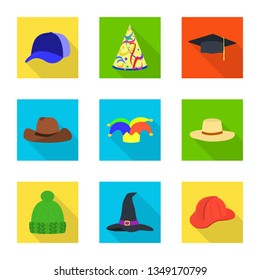 Vector design of fashion and profession icon. Set of fashion and cap stock vector illustration.