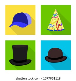 Vector design of fashion and profession symbol. Collection of fashion and cap stock vector illustration.
