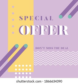 vector design of fashion sale banner template pastel