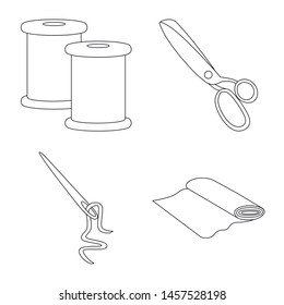 Vector design of fashion and tailoring symbol. Collection of fashion and textile vector icon for stock.