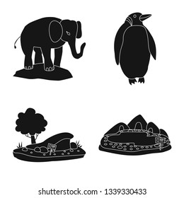 Vector design of fauna and entertainment logo. Set of fauna and park vector icon for stock.