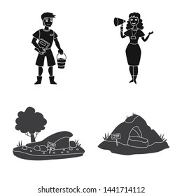Vector design of fauna and entertainment sign. Collection of fauna and park vector icon for stock.