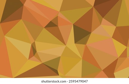 The vector design features a stunning yellow triangular mosaic background, where each triangle fits seamlessly into place, creating an intricate pattern full of dynamic movement and visual appeal.