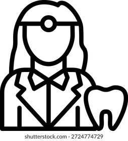 Estilo de ícone do dentista feminino do design do vetor