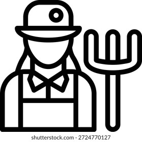 Estilo de icono de agricultor femenino de diseño de Vector