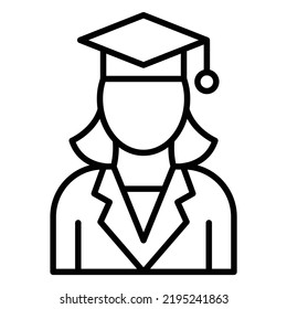 Vector Design Female Graduate Icon Style