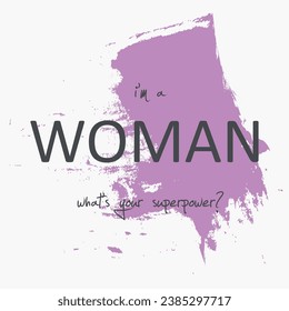 vector design with feminist slogan on abstract purple background