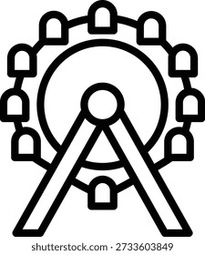 Diseño de Vector Ferris Wheel Icon Style