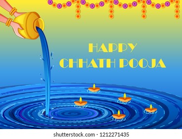 Vector Design Of Festival Background Of Chhath Pooja Holiday In India