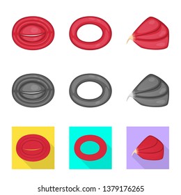 Vector design of fiber and muscular symbol. Set of fiber and body  stock symbol for web.