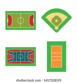 Vector design of field and arena logo. Set of field and sport stock vector illustration.