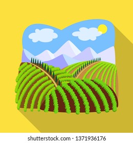Vector design of field and vine icon. Set of field and rural stock symbol for web.