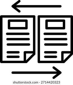 Estilo de icono de intercambio de archivos de diseño de Vector