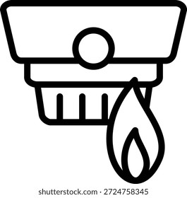 Estilo de icono de alarma de incendio de diseño de Vector