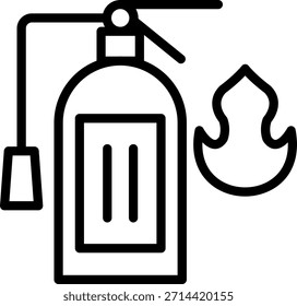 Estilo del icono del extintor de incendios del diseño del Vector