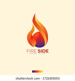 Vector design Fire Flame Icon Illustration Symbol Sign hot, power logo concept energy.