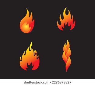 vector design of fire, graphic design illustration of various kinds of fire, fire image
