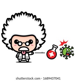 vector design of fire scientists against coronavirus